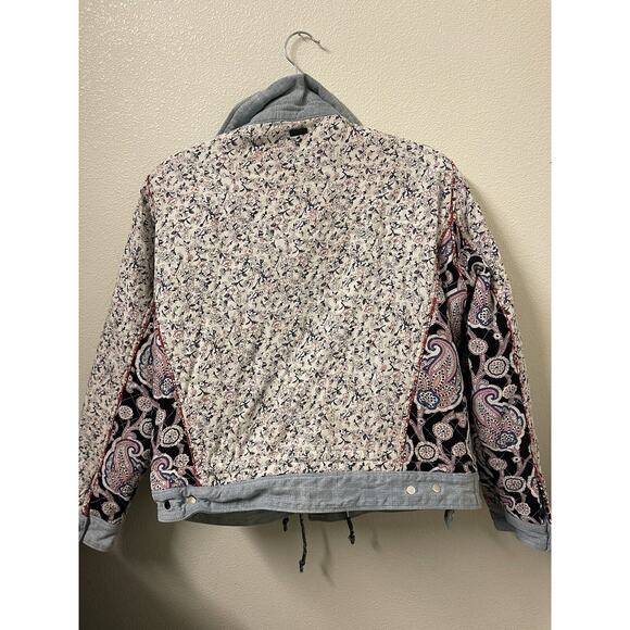 Anthropologie Blank NYC Reversible Quilted Patchwork Denim Jacket Size M - Picture 5 of 8